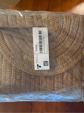 Woven Straw Crossbody Bag in Beige